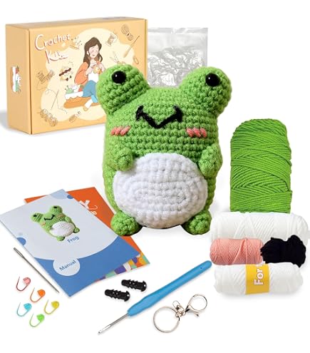 Kit De Crochet Pour Débutants - Avec 3 Crochets Et Cours Vidéo - Pour Créer Concombre, Pomme De Terre, Avocat - Cadeau Créatif