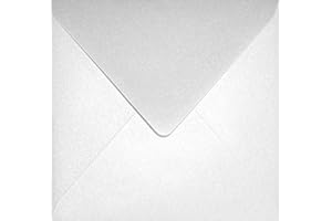 Netuno 500 buste quadrate bianco perlato 153x 153 mm 120g Aster Metallic White buste di lusso bianche perlescenti per biglietti invito partecipazioni matrimonio battesimo compleanno buste perla