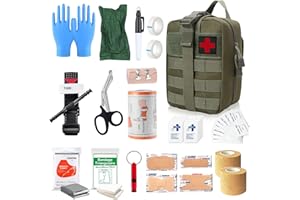 JXAXD 61 Stück Erste Hilfe Set Outdoor, Survival Set First Aid Kit, Trauma Erste Hilfe Tasche, First Aid Kit Military, Notfall Trauma Survival Ausrüstung, für Camping Wandern Radfahren Klettern und Reisen