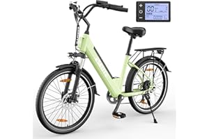 ESKUTE C100 Bicicleta Eléctrica para Adulto, Bici Electrica 26", E-Bike Urbana con Motor Trasero de 250W, Batería Extraíble de 375Wh, hasta 60km, Pantalla LCD