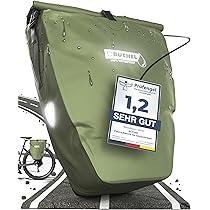 Borsa Bici Impermeabile 25,4L | Per Portapacchi Posteriore | Con Maniglia E Tracolla | Riflettori Integrati