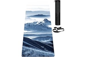 LaiEr Yogamatte, rutschfeste, umweltfreundliche Trainingsmatte mit Tragegurt, Dicke Übungs- und Trainingsmatte für Yoga, Pilates und Fitness (183 cm x 61 cm x 6 mm)