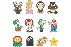 VIYAAN 5D Autocollants de Diamant Kits, 12 Pièces Diamond Painting Autocollants Kits Enfants, Diamond Painting Autocollants Kits, DIY Diamant Painting, pour Enfants Adultes Débutants