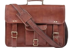 Alaska exports skórzana torba listonoszka na laptopa uniseks l idealna torba do szkoły i pracy (30 x 43 cm)