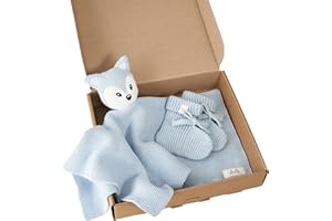 ‎LIVELLA Livella Kuscheltuch „Fuchs“ mit Söckchen - Reine Bio-Baumwolle – Premium Schmusetuch, Kuscheldecke, Schmusedecke, Strickdecke - Samtweich & atmungsaktiv