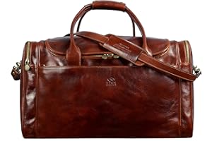 Bolsa de Viaje en Cuero, Bolso de Cuero para Hombres y Mujeres, Bolsa Deporte - Time Resistance