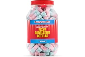 CandyStripedCo - Fizzy Bubblegum Bottles Retro Sweets Gift Jar - Traditional Sweets