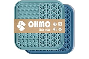OHMO Alfombrillas para Lamer Perros y Gatos con Ventosas (2 Piezas), Alimentador Lento para Reducir la Ansiedad, Tapete de Alimentación para Maní, Mantequilla, Yogur