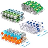 BingoHive 4 Pack Dispenser Cans Fridge Organizer Wide Adjustable | Can Organizer Fridge and Fridge Bottle Organizer for Beer,