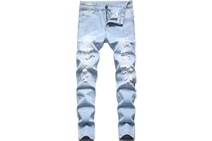 FREDD MARSHALL Boy's Skinny Fit Ripped Destroyed Distressed Fashion Kids Denim Jeans Pants