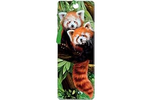 3D LiveLife Marque-page - Panda Roux de Deluxebase. Marque page Panda avec illustrations 3D lenticulaires sous licence de l'artiste renommé Katrina Sokolo