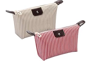 Larlary Kosmetyczka (2 szt.), przenośna kosmetyczka, Czerwony i brązowy