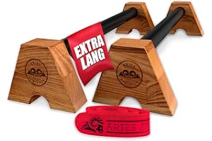 ‎ARIES ATHLETICS Aries Athletics Midletts Liegestützgriffe aus Holz mit extra langen Griffen für Calisthenics/Yoga/Krafttraining – Handmade in Germany – Nachhaltige Push Up Liegestütz Griffe