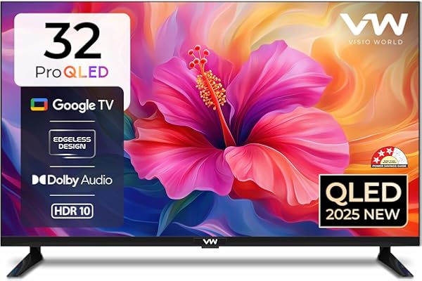 VW 80 cm (32 inches) Pro Series HD Ready Smart QLED Google TV VW32GQ1