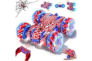 Kssvzz Spider Macchina Telecomandata per Bambini,2.4Ghz Monster Truck con Sensore di Gesti,4WD RC Auto Acrobatica con Luci e 360° Ruotare,Giochi Regalo Compleanno Natale Bambino 3-12 Anni