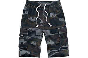 APTRO Mens Shorts Cargo Combat Casual Cotton Elastic Waist Shorts with Multi Pockets Summer Workwear CG01