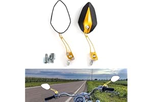 APEBAZY Espejo retrovisor universal para manillar de motocicleta, espejo retrovisor convexo con tornillos de 8 mm y 10 mm para scooter, motocicleta, bicicleta eléctrica, Cafe Racer Cruiser Sportster (dorado)
