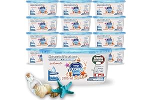 TECH IT EVOLUTION Deumidificatore Armadio Profumato Antimuffa e Assorbi Umidità 12x300ml, Ideale per Bagno, Casa e Ambienti con Muffa Stop (Oceano)