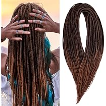 22 Zoll Dreadlock Extensions – 10 Stränge Pro Pack, Doppelseitig, Synthetisch, Farbe P/Lila, Mit Häkelhaken