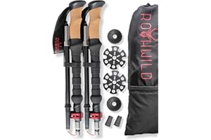 ‎ROTHWILD Rothwild Wanderstöcke faltbar – Trekkingstöcke Modell Luchs mit Korkgriff – Länge verstellbar – leichte Faltstöcke für Damen & Herren inkl. Tasche