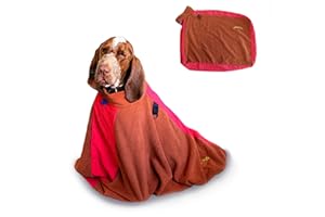 TAIL BLAZERS Quality Dog Drying Bag. Keep Dry and Warm After Bath or Walk. Protects Home and Car From Wet and Mud. Extra Soft Microfibre Doggy Towel Bags. Dogs Grooming Accessories. M Brown