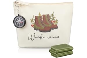 Namalu 4 Pcs Cadeaux de Randonnée Coussin de Siège Pliable et Imperméable Boussole Sac Suspendu en Toile Poncho de Pluie Accessoires de Randonnée pour Femme Parfaits pour Pique-Niques