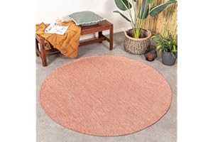 ‎FRAAI | HOME & LIVING FRAAI In- & Outdoor Teppich Rund - Costa Terracotta Ø 200cm - Wetterfest - Polypropylen - Flachgewebe - Balkon, Garten/Terrasse - Terrasse - Rug