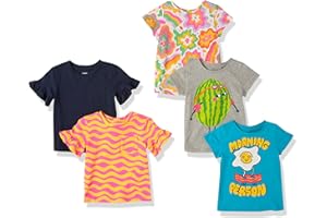 Amazon Essentials Camisetas de Manga Corta (Anteriormente Spotted Zebra) Niña, Paquetes Múltiples