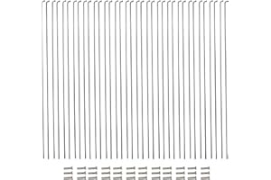 Vincita 36 Pieces 14G J Bend Bicycle Stainless Steel Spokes 254mm - 294mm with Brass Nipples for MTB Wheel Spokes- Replacement/Repair Spokes