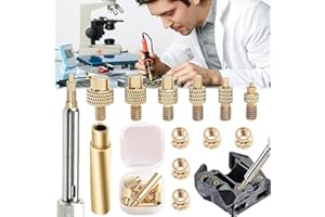 Begpoee 12 Pezzi Set Di Punte per Saldare, Punte per Saldatura, Inserti Filettati, Inserto Filettato Stampa 3D, Punte Saldatore, Punte per Inserti Filettati M2 (M2,5) / M3 / M4 / M5 / M6 / M8(Giallo)