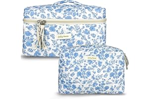 TOPALL Trousse de Toilette Femme Voyage,Trousse Maquillage,Matelassée Trousse Toilette XL,Pochette Maquillage Grande Capacité Voyage Motif Floral pour Femme Fille