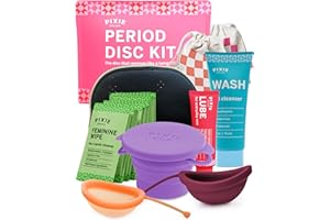 PIXIE CUP Kit Disque Menstruel Pixie – Sans Métaux ni Toxines – Disques Se Retirent Comme un Tampon – Silicone Médical 100% – Kit de Démarrage Éprouvé – Aide à Maîtriser l’Usage des Disques