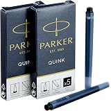 Parker Fountain Pen Ink Cartridges – Washable Blue, 5-Pack – New Old Stock