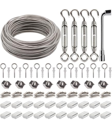 Câble Inox A4-316 4mmx70m - 7x7 Torons Pour Extérieur - Jardin, Terrasse, Garde-corps