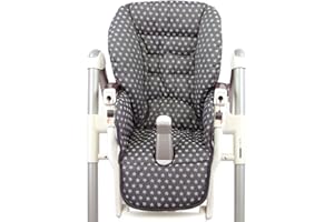 BAMBINIWELT BY RAFAEL K. BambiniWelt Housse de rechange pour coussin de siège Peg Perego Prima Pappa Diner Etoiles (gris foncé)
