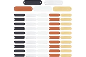 PH PANDAHALL Pandahall Etiquetas de Piel sintética 100 Piezas de Etiquetas de Cuero Hechas A Mano Etiquetas de Ropa en Relieve con Agujero para Coser Bricolaje Ganchillo Tejido Jeans Zapatos Y Sombrero