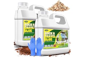FUCHOI Legante per Ghiaia da Esterno - 2L Colla per Sassi per Bordo Giardino, Cortili e Vialetti, Non tossico Pronto all'Uso - Stabilizzatore Ghiaia Pacciamatura Corteccia, Ciottoli, Pietre