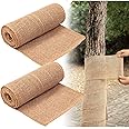 SYWHXY Natural Jute Burlap Tree Protector Wraps - 2 Rolls Winter Tree Trunk Guard Protector Wrap Shrub Plants Antifreeze Bandage Wrap for Keep Plant Warm and Moisturizing, 7.8"×9.8'