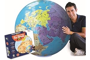 Caly 76116 Globe Aufblasbarer Globus XXL-Badespielzeug, 85 cm