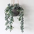 hdg Hanging Eucalyptus Plant 75cm Ceramic Grey Pot Artificial Faux Trailing Plant Fake Greenery Drooping Plant for Indoor Outdoor Garden Bathroom Home Decor