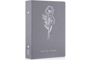 Lanpn Fotoalbum 10x15 300, Leinen Einstecken Einsteckalbum für Querformat Fotos Bilder Grau