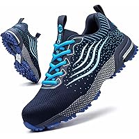 TQGOLD Veiligheidsschoenen voor dames en heren, lichte werkschoenen met stalen neus, antislip bouwplaatsschoenen, ademende sportveiligheidsschoenen, maat 36-46 EU, 8563 rood, 40 EU