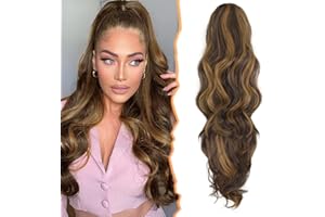 BARSDAR Przedłużenie włosów z falowanymi lokami, koński ogon, 50 cm, długie, kręcone pazury, koński ogon, naturalne syntetyczne przedłużenie włosów, kucyk, dla kobiet i dziewcząt