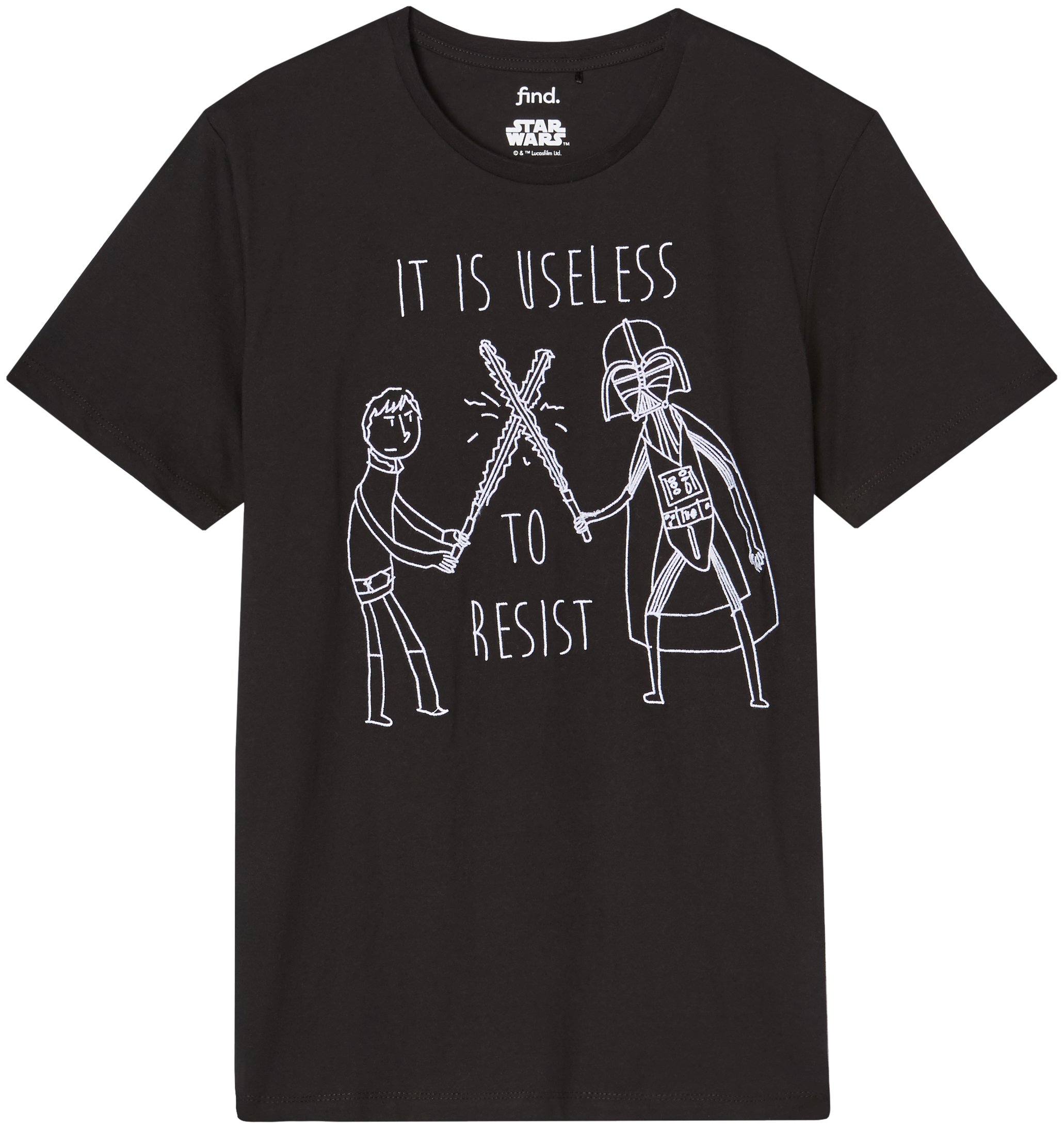 FIND-T-Shirt-Herren-Star-Wars-Comic-Print-runder-Ausschnitt