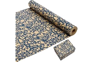 LZRINUE Rollo de papel de regalo navideño de 43 cm × 20 m, papel de regalo Kraft impreso con varios patrones navideños, rollo de papel Kraft reciclable para envolver regalos de boda de cumpleaños de Navidad