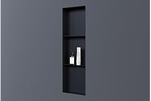 BERNSTEIN Nicchia da parete senza telaio in acciaio inox con ripiani portaoggetti NT309010X - 30 x 90 x 10 cm (L x A x P) - colore selezionabile, Colore:nero