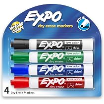 HomFilix 36-Pack Dry Erase Markers – Chisel Tip, 4 Colors, Low Odor For Whiteboards