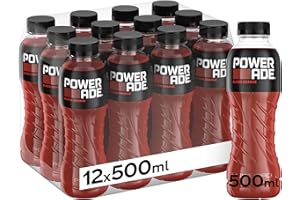 Powerade Bebida Isotónica Blood Orange, Sin Gluten y Refrescante - Pack de 12 Botellas de 500ml