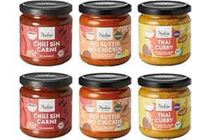 NABIO 6er Box Vegane Fertiggerichte mit Reis | Kulinarische Reise um die Welt | Schnelle & Gesunde Bio-Mahlzeiten | 2 x 365g 4x 330 g | Ohne Konservierungsstoffe