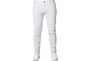 ZE ENZO Enzo Mens Super Skinny Fit Jeans Stretch Ripped Biker Denim Pants All Waist Legs